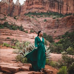 Emerald Green Cutout Maxi